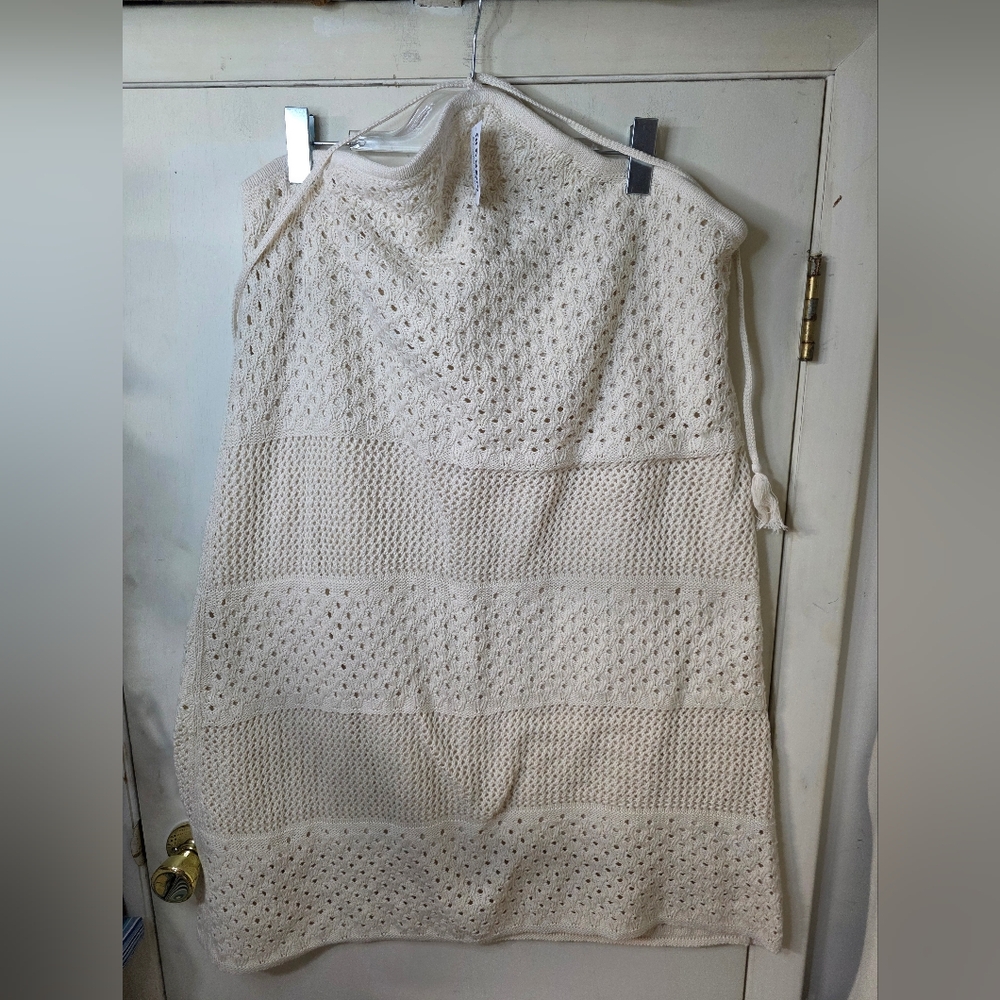 NWT Old Navy Ivory Halter Apron Sweater Dress Plus Size 3X